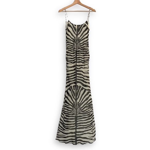 Ronny Kobo Scarlett Silk Slip Maxi Dress Zebra Print SOLD - Picture 8 of 13